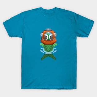 Pixel Art Fish Diver Clear T-Shirt